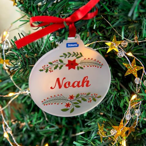 Personalisierte Weihnachtskugel aus farbigem Methacrylat | Christbaumschmuck oder Geschenk - Stikets (transparent)