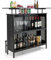 KOMFOTTEU Bartisch mit 2 Fächern & Fußstütze, Esstisch 120 x 50 x 106,5 cm, Küchentheke mit großem Stauraum & Verstellbarer Fußstütze, Hausbar Tresentisch (Rechteckig)