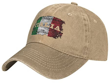 874 Baseballkappe Unisex Italia Italien Twill Mit Italienischer Flagge, Einfarbig Basecap Verstellbar Baseball Mützen Snapback Baseball Kappe Für Vintage Cotton Basecap Distressed Stickerei Cap