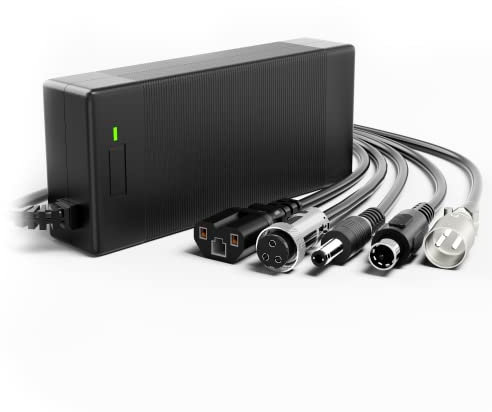 Chargeur de Batterie Universel 54,6V 2A pour 48V Scooter Vélo Électrique, 3 Broches GX16 DC 5.5mm XLR IEC RCA Connecteur Compatible avec Ecotric Bike/Lectric XP/Evercross H5 48V Li-ION Batterie