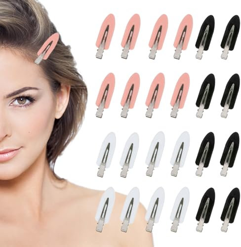Jaimela 24 Stück Nahtlose Haarklammern, Haar Spangen, Hair Clip, Haarschmuck, Haar Pin Curl Clips kein Verbiegen, für Haarstyling, Make Up(3 Farben)