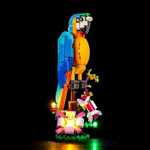 Set di luci a LED per pappagallo esotico Lego Illuminazione decorativa per giocattoli creativi
