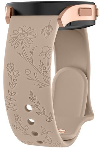 Vancle Armband für Amazfit GTS 4 Mini Armband/GTS 2 Mini/GTS 3 /GTS 2e/ GTR mini, 20mm Silikon Sport Armbänder Floral Gravierte Ersatz Uhrenarmband für Amazfit Bip 3 / Bip 3 Pro/Bip lite/Bip U Pro