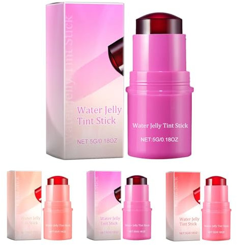 4 Farben Milk Jelly Blush Stick, Make up Rouge, Milch-Gelee-Rouge, Milchgelee-Tönungs-Rougestift, Milchgelee-Rouge, Vielseitiger Make-up-Stift, Langanhaltende Lippen und Wangentönung für Frauen
