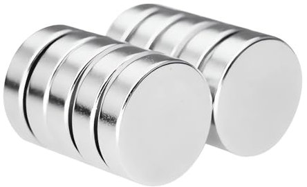 König Design 10 Stück Neodym Power Magnet Silber - Scheibenmagnet extra stark rund - Durchmesser 20x5mm hoch - Starke Magneten Supermagnet - Haftkraft ca. 9kg - für Magnettafel, Werkstatt, Kühlschrank