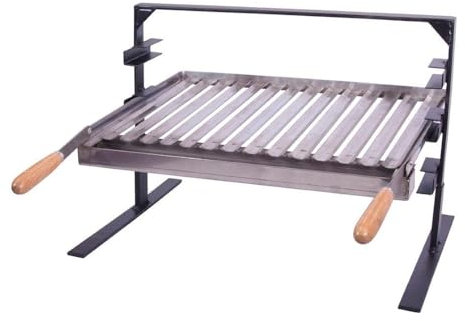 FLORES CORTES - 38963 - Soporte Inoxidable para Barbacoa de Obra 600 x 430 x 400 mm con Recoge grasas. para Leña o Carbón