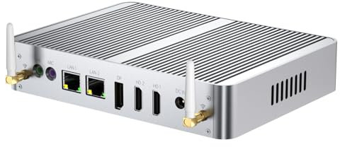 Mavsloly Mini PC, Fanless Computer with N100 Processor (4C/4T, Max 3.4GHz), 8G RAM 256G SSD, Dual LAN, 2*HDMI 1*DisplayPort Triple Display, WiFi 6, Windows 11 Pro
