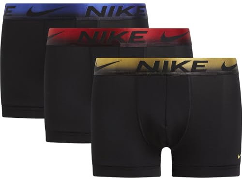 Nike Trunk 3pk sous-vêtement, Blk-uni Red WB/H Ryl WB/GLD Met WB, M Homme