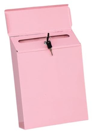 Colcolo Wandmontierter Briefkasten, Briefkasten, Rosa, moderner Metall-Postkasten, praktischer Briefkasten, Zeitungshalter, Box für Bürohaus