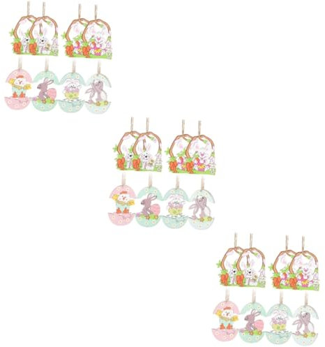 IMIKEYA 36 STK Osterschmuck Osterei-Verzierung Osterbaum hängende Dekoration Osterzauber Ostern anhänger osteranhänger Heimdekoration Osterhasen-Dekorationen Hasen Dekorationen Buchsbaum