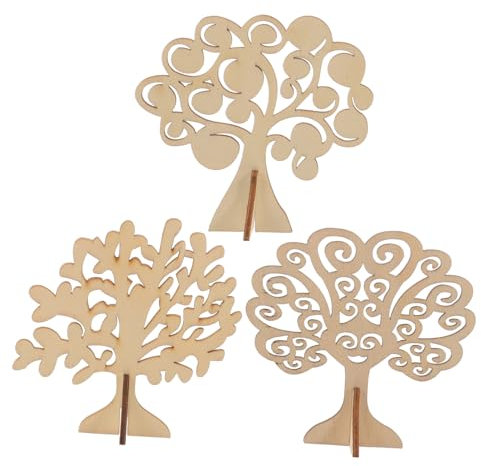 SEWACC Holzbäume Ornamente Baumscheiben für Weihnachtsbaum Tischdekoration Bastelbäume Holzscheiben Heimdekoration