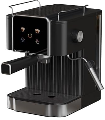 UdaCa Cafetera, con Pantalla táctil, presión de 20 Bares, Tanque de Agua extraíble de 60 oz, Vapor de 3 velocidades, 850 vatios, Taza Individual y Taza Doble, cafetera con Control de Temperatura