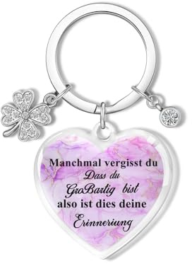 VNOX Geschenke für Frauen Schlüsselanhänger : Kleine Geschenk für Damen Herren, Geburtstagsgeschenk für frauen Glücksbringer, Schlüsselanhänger Auto mit Schutzengel, Geschenk für Freundin Mama (Herz)