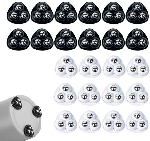 24 ruedas para cafetera, 360 grados, autoadhesivas, fuertes, ruedas giratorias 360°, para electrodomésticos de cocina, muebles, cubos de basura, muebles pequeños (negro, blanco)