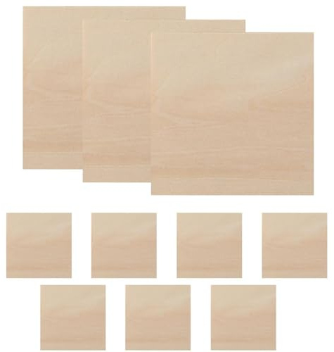 Craft Wood - 10 fogli di legno bianchi per artigianato, hobby, modellazione, combustione del legno e fai da te progetti | Pannello di compensato per incisioni