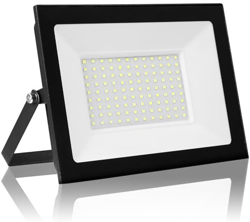 Dibaful 100W LED Strahler Außen | Scheinwerfer 6500K Kaltweiß IP66 Wasserdicht Außenstrahler Fluter für Garten Sportplatz