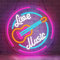 Lxmoneon Live Music Neon Sign Guitar Neon Signs for Wall Decor Pink Blue Led Signs USB Music Light Up Letters Sign Dimmable Neon Light for Bedroom Music Studio Live Broadcast Room Bar Club Party