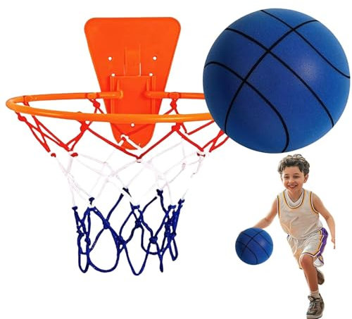Générique Quiet Basketball, Silent Hoop Ball, No-Noise Sports Toy, Soft Bounce Indoor Equipment, 7,08 Zoll Home Gym und Apartment Friendly Door or Wall Mounted Game