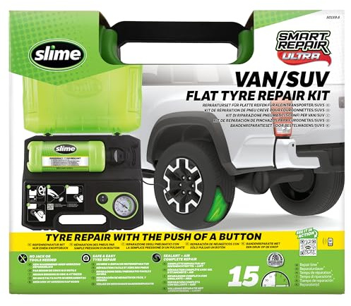 Slime 50159-5 Smart Repair Ultra Kit, Minivan/SUV, Notfall-Reifenreparatur bei Reifenpanne mit 532mL Reifendichtmittel in OEM-Qualität, Komplettlösung, repariert und pumpt auf, Reparatur in 15 Minuten