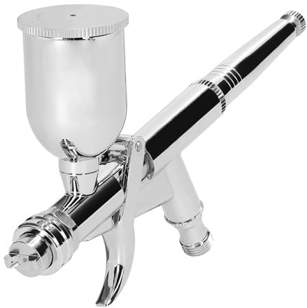 0.5mm Airbrush Set with Action Switch, Large 15CC Pigment Cup Air Bush, 2 Nozzles, Adjustable Spray Sizes, for Painting Fine Art (T217)