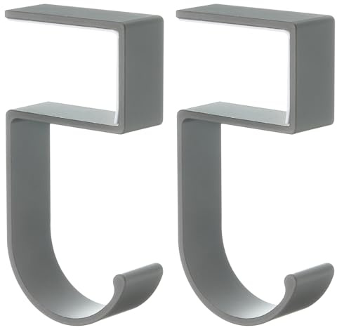sourcing map 5 Shaped Purse Hook for Table, 2Pcs Handbag Hanger Desk Hook Desk Mount Bag Holder Backpack Hook for Desk Can Hook Bags, Umbrellas, Keys, Cups Holder (Grey)