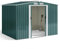 Xbro Abri de jardin en métal - 247 x 193 x 179 cm - Avec toit en pente et porte coulissante - Abri à outils avec serrure et gants (vert)