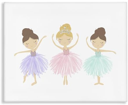 Stupell Industries Little Ballet Stars Trio Leinwandbild, Design von Christine Simpson Art, 76,2 x 61 cm