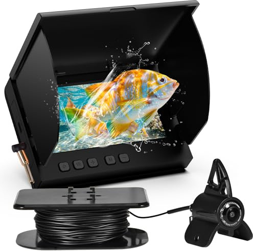 Unterwasser-Angelkamera, tragbarer Fischfinder, 5000 mAh Li-Akku, Weitwinkel-Infrarot-LED-Nachtsichtkamera, Host IP68 wasserdicht, mit 4,3 Zoll IPS-Display für Eis-, Fluss- und Boots-Kajakfischen