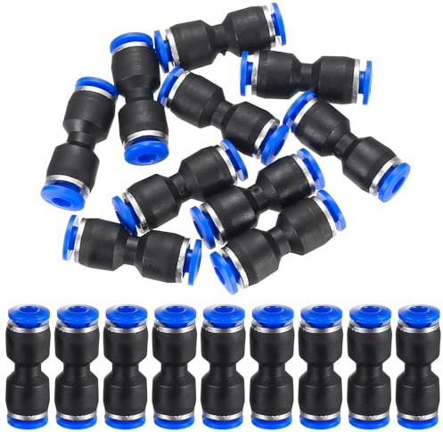 40 Stück Pneumatik Steckverbinder, Gerade Schlauchverbinder 4mm auf 4mm Pneumatische Fittings Push In Schnellkupplung, Schnellsteckverbinder Druckluftwerkzeuge für Luft Druckluftschlauch