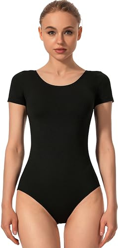 Mulnall Maillot de ballet pour femme, vêtements de base pour équipes de danse, Noir , XXL