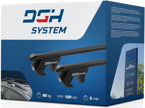 DGH System Dachträger Autogepäckträger RELINGTRÄGER kompatibel mit Dacia Sandero Stepway SUV 5-Tür ab 2021 max 90 kg 120 cm Stahl