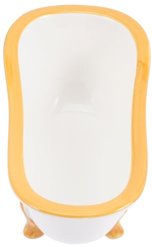 FUTUREORYY Hamster Ceramic Hideout Hamster Bath Box Small Pet Bathroom Sand Bath Basin with Anti-Slip Base Smooth Edges Suitable for Guinea Pig Rat Toilet Habitat D Cor