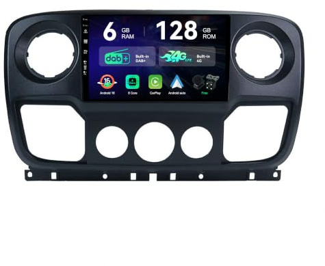 [6G+128G | Eingebaut DAB+ 4G] - MSD Autoradio für Renault Master/OPEL Movano/Nissan NV400 (2010-2021) | Android 16 GPS Radio | CarPlay Android Auto Lenkradsteuerung Caméra Octa-Core 2 Din 10.1 Zoll