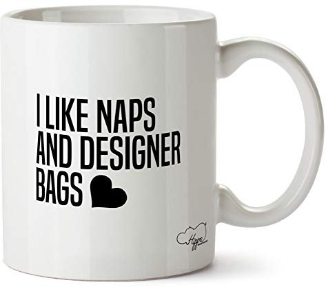 Hippowarehouse I Like Naps and Designer Bags Printed Mug Cup Ceramic 10oz