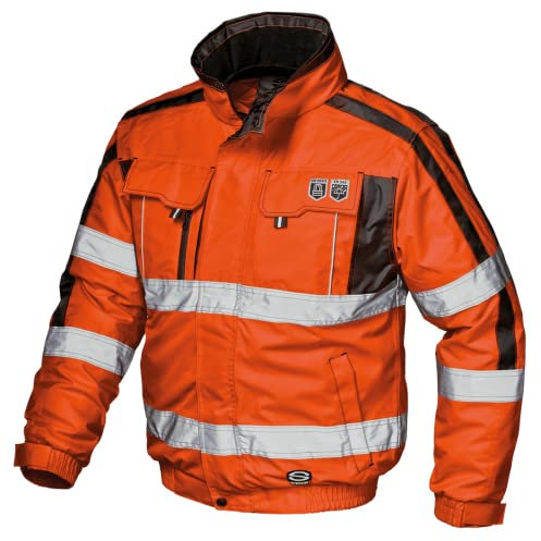 SIR SAFETY SYSTEM Jacke Contender MC4125H1XL - 4 in 1 Warnschutzpilotenjacke - Größe XL - Hi-Vis Orange - mit 100% Polyurethan beschichtetem Polyester