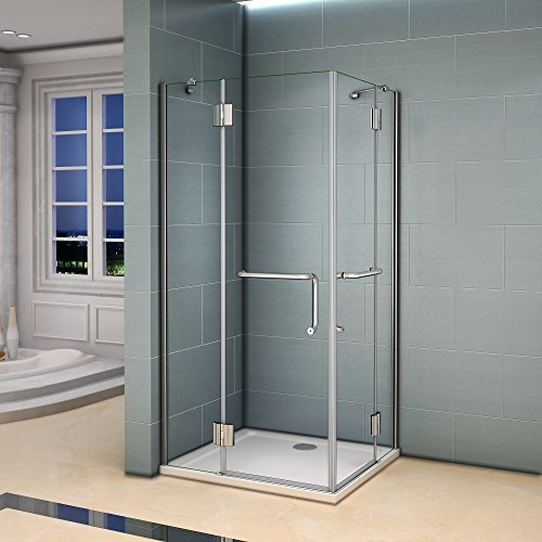 Porte de douche 100x90x190cm cabine de douche accès angle droit verre anticalcaire