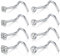 Crdifu 8pcs en acier inoxydable 18G nez vis goujon piercing argent avec 1.5/2/2.5/3mm top bijoux de corps