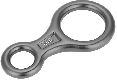 Alomejor Klettern Abseilensicherheit 35KN Bergsteigen Klettern Abbildung 8 Seilabseilring(Grau)