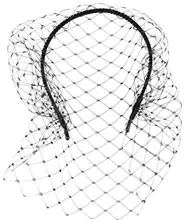Lurrose Headband with Black Veil Hair Hoop Headband Simple Elegant Mesh Headdress for Woman Girl (Black)