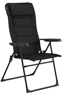 Vango Hampton DLX Reclining Camping Chair – 7-Position Adjustable Padded Lounger with Steel Frame, DuoWeave Fabric, Headrest/Lumbar Support – For Campsite, Caravan & Garden (140kg Max Load)