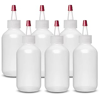 ljdeals Kunststoff-Quetschflaschen mit Yorker-Verschluss, für Gewürze, Haarfarbe, Klebstoffe, Farben, Handwerk, Soßen und mehr, 6 Stück, BPA-frei, hergestellt in den USA