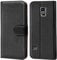 Verco Handyhülle für Galaxy S5 Hülle, Klapphülle für Samsung Galaxy S5 Neo Tasche PU Leder Flip Case Brieftasche - Schwarz