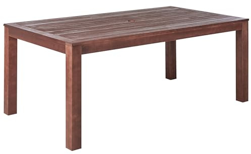 Rustikaler Gartentisch dunkelbraun Eukalyptusholz 180 x 100 cm Tuscania