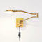 LED Wandleuchte Verstellbarer Lange Arm mit Schalter und Kabel, 9.5W Dimmbar Nachttischlampe Modern Wandlampe mit Stecker, Metall Wand Leselampe für Schlafzimmer Wohnzimmer Study, 4000K Warmweiß,Gold