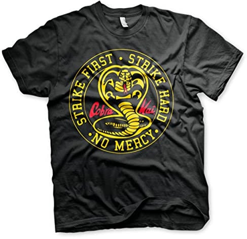 Cobra Kai Offizielles Lizenzprodukt Round Patch Herren T-Shirt (Schwarz), XX-Large