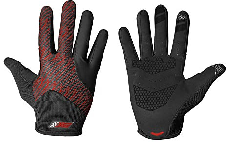 Dapper Racing | SIMRACING Handschuhe Rote Edition | Touchscreen geeignet | Verstärkung in Handfläche | rutschfeste Silikon für optimalen Griff | Leicht und atmungsaktiv | Entworfen für Simracers (L)