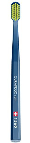 Curaprox CS 1560 Soft Zahnbürste – Zahnfleischpflege Für Erwachsene Und Plaque-entfernung | Sanfter Übergang Für Benutzer Festerer Bürsten | Einzelpackung, Marineblau-limette