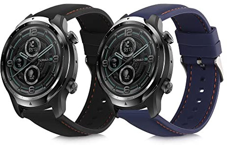 kwmobile 2X Sportarmband kompatibel mit Ticwatch Pro 3 Ultra/Pro 3 / S2 / GTX Armband - Fitnesstracker Band Set aus TPU Silikon