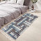 Tomifine Flachgewebe Teppich mit Quasten, Geometrischem Rautenmuster Vintage Teppich Baumwolle Waschbar Fußmatte (50x80 cm,Blau Grau)