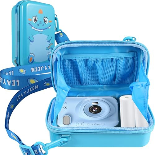 Leayjeen Étui pour Appareil Photo instantané pour Enfant Compatible avec uleway/MINIBEAR/Gofunly/GKTZ/Hangrui et Papier d'impression, Cadeaux Jouets pour Les Enfants de Noël (étui Uniquement) Bleu